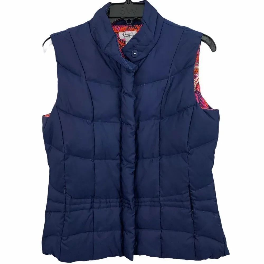 Vintage Lilly Pulitzer Navy down blend puffer vest